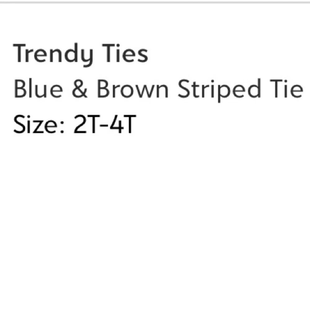 Trendy Ties Blue & Brown Striped Necktie. Size: 2T-4T